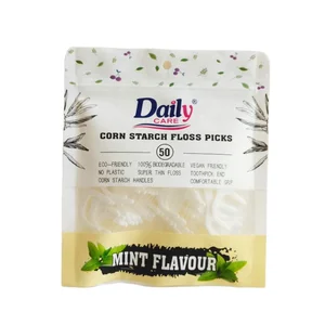 Daily Care Eco-friendly Dental Floss Picks Wheat Starch PLA 100% Biodegradable Dental Flosser for Oral Hygiene
