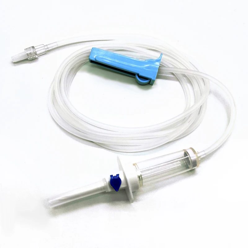 Iv Fluids Infusion Set OEM Factory CE ISO Iv Infusion Drip Fluid Giving Set with Flow Regulator