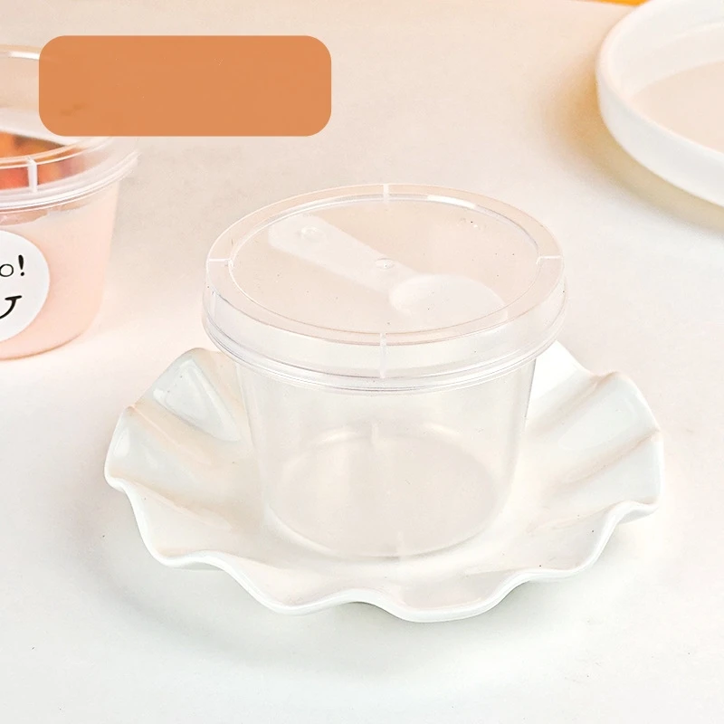 High Quality Plastic 220ml 280ml Transparent PP Double Skin Milk Yogurt PP Pudding Cup With Lid