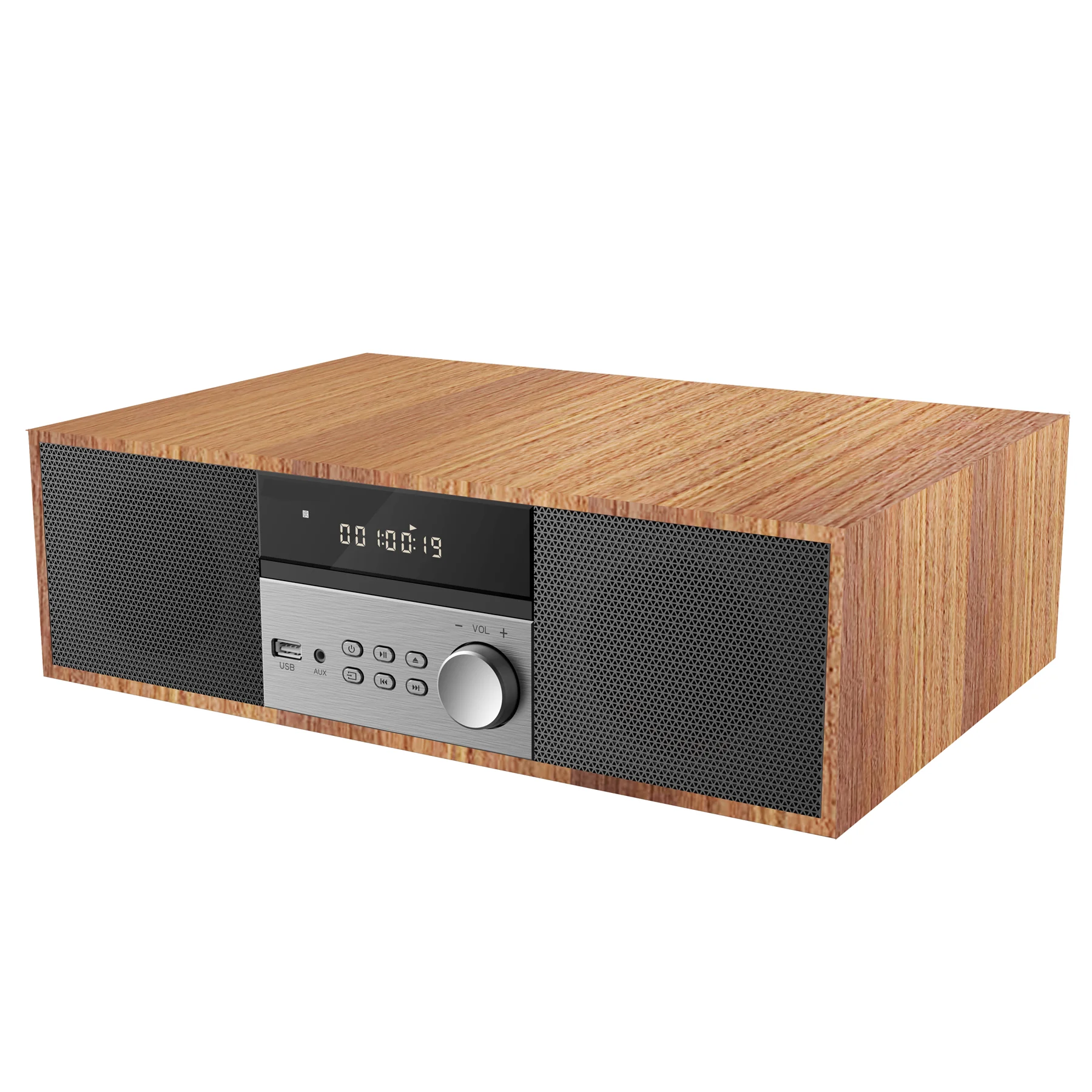 Home Wooden Stereo System CD Player With Inbuilt Speakers