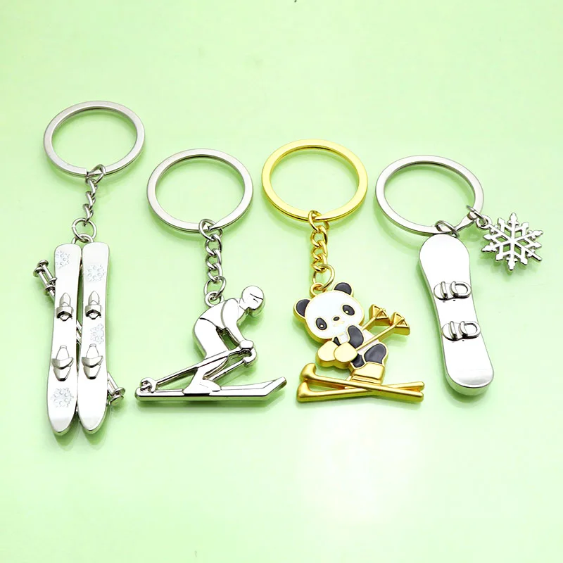 スキー・スノーボードアクセサリー KIT Winter Sports Enthusiast Gift-Metal Snowboarding Keychain Snow