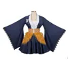 22124 Inosuke Female Cosplay Costume (Kimono Undershirt, Wool Apron, Skirt)