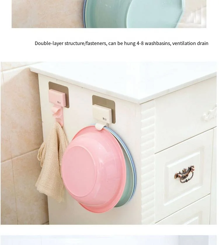 Strong washbasin novelty hooks Kitchen bathroom storage rack wall traceless adhesive nail free novelty hooks Creative adhesive novelty hooks supplier