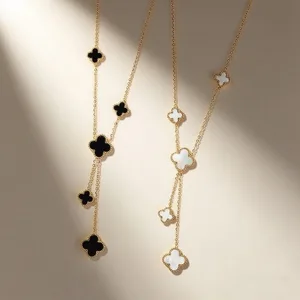 High Quality 18K Gold Plated 4/Four Leaf Clover Necklace Stainless Steel for Woman Men Factory Wholesale