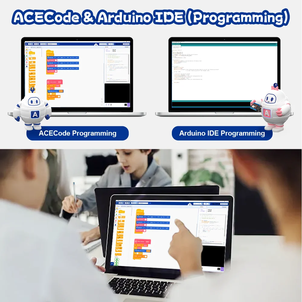 ACEBOTT Bionic Biped Robot Kit for Arduino ESP32 DIY Dancing Electronic Toy APP Control Scratch Blockly programming