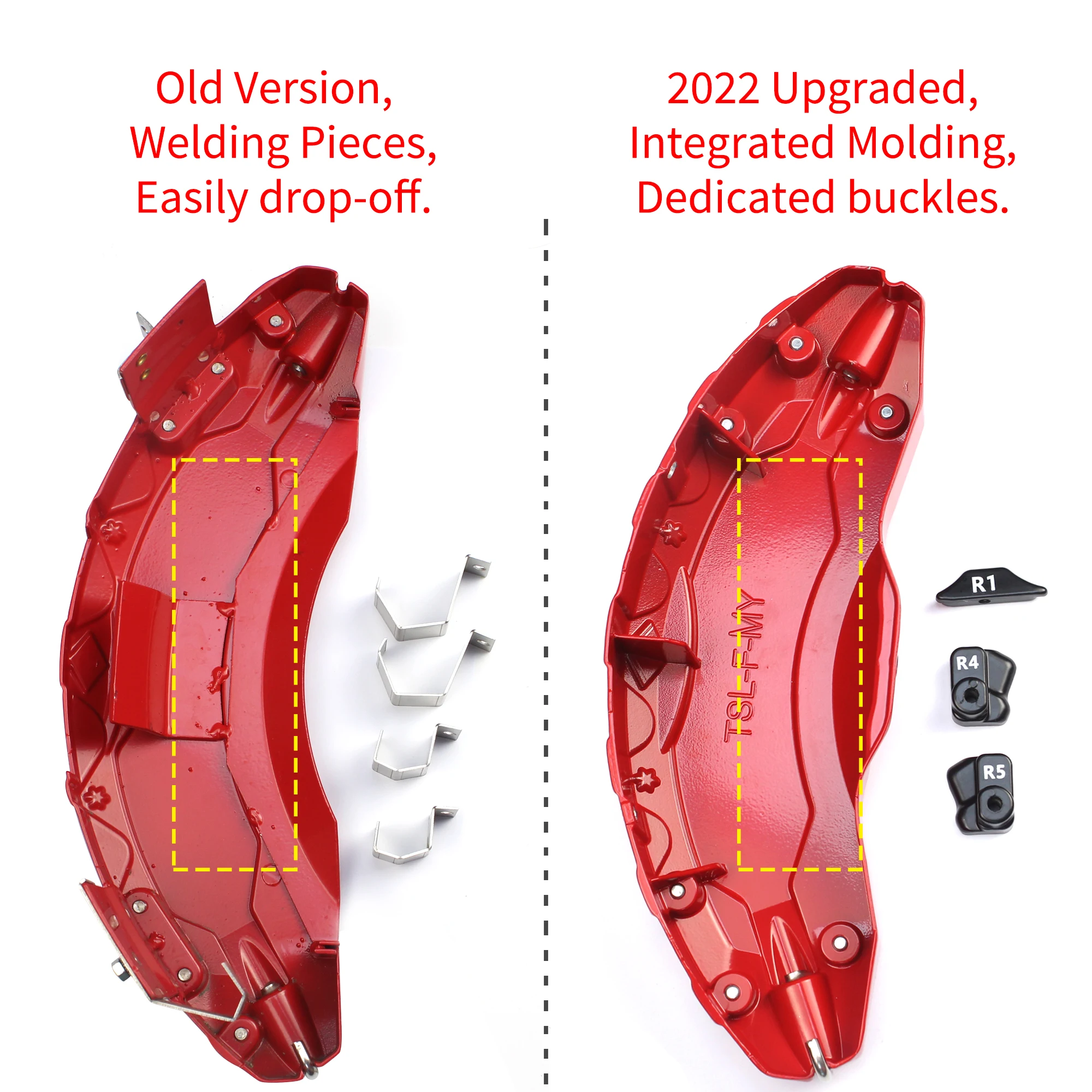 Bremssattelabdeckungen für Tesla Model Y 2020–2023, 19 Zoll 20 Zoll Radnabe  Vorne und Hinten Bremssattelabdeckungen, Model Y Bremssattelabdeckungen,  4er-Set (Rot) : : Auto & Motorrad