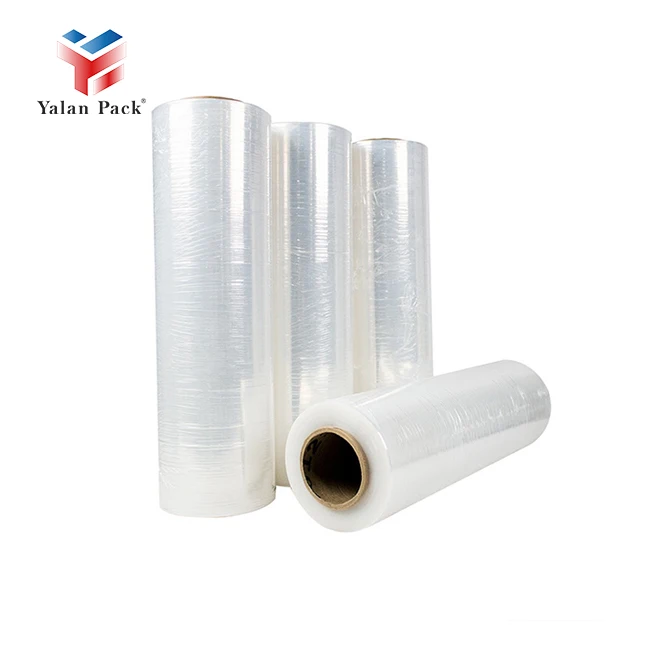 Yalanpack China Factory Transparent PE Stretch Film Flexible LLDPE Normal Clear Wrap Stretch Film