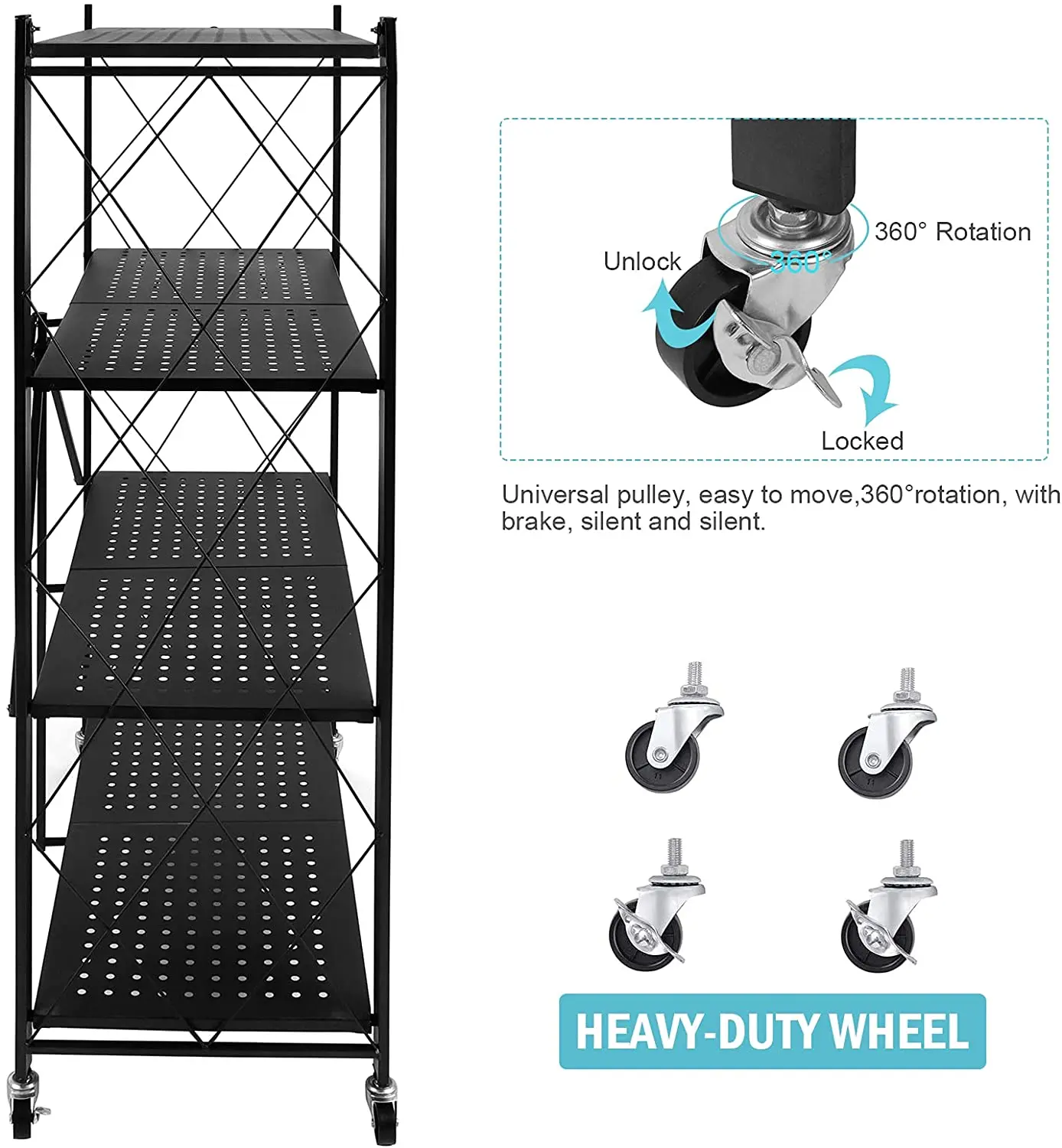 High Quality 5 Layers Stainless Steel Standing Rotating Storage