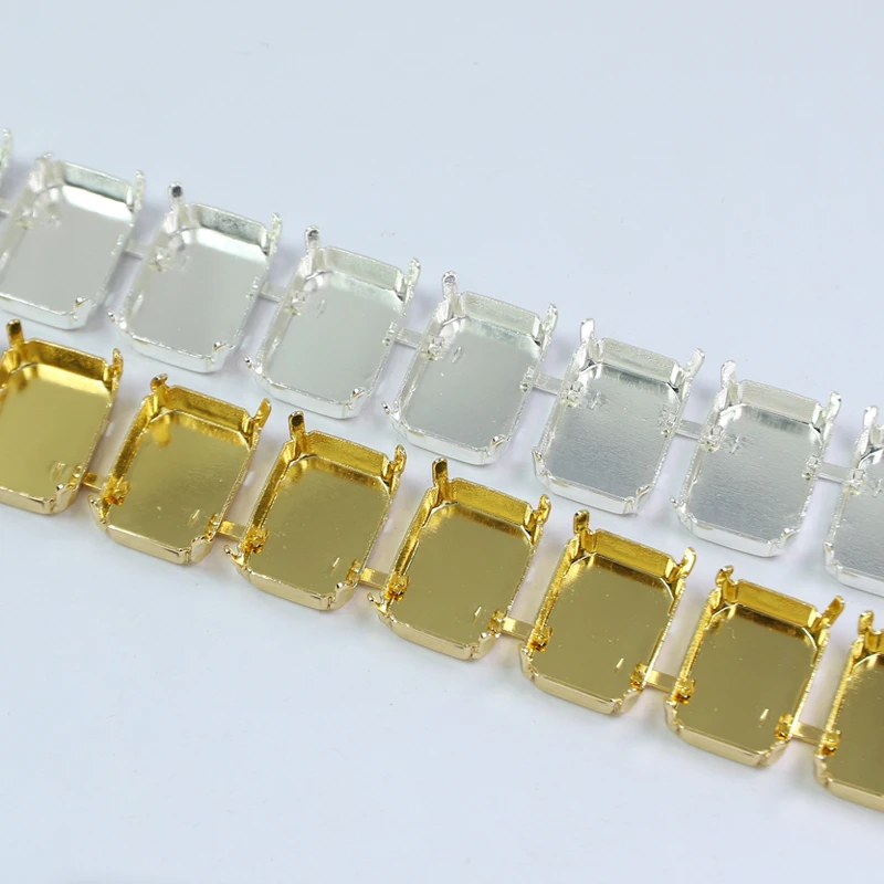 Octagon Claw Empty Rhinestone Cup Chains for Bracelet Making