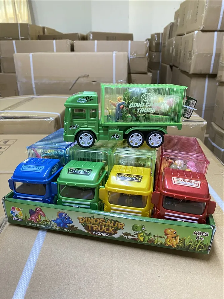 Dinosaur Truck Toys Candy With Dino Sets and Hard Candies Sweets Bombon