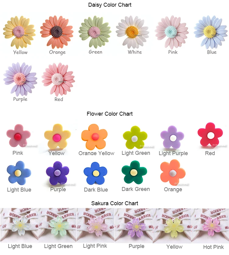 Diy Plastic Sunflower Daisy Sakura Flower Shoe Lace Buckle Sneaker