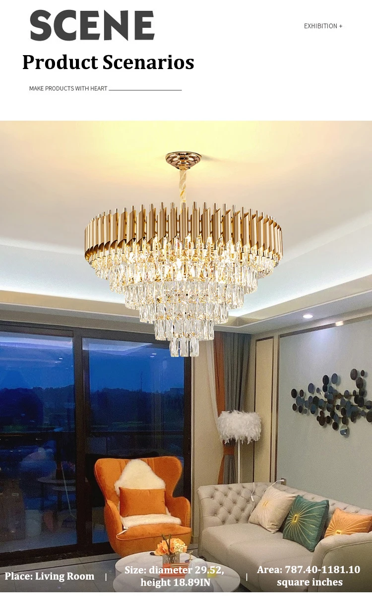 Project case easy to install modern fancy living room hotel lobby chandelier