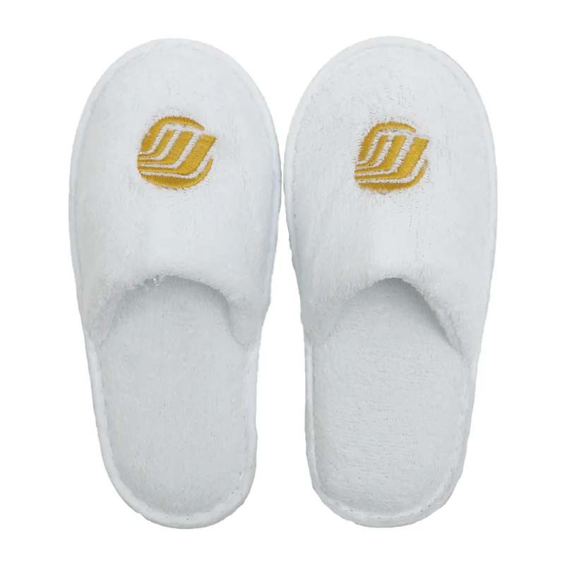 Factory Direct Sales Customised White Disposable Bedroom Hotel Slippers For Hotel Guest Room