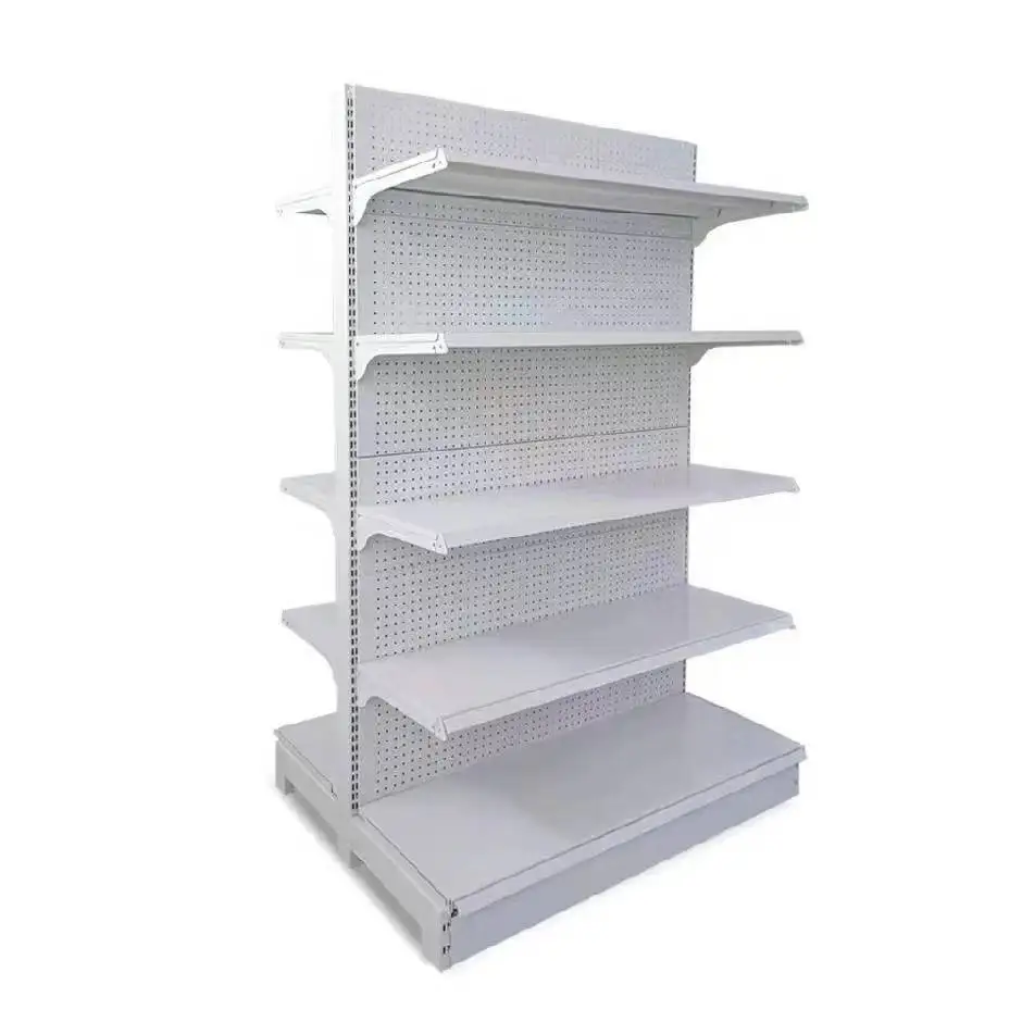 Manufacturers Shop Display Gondola Shelving Doublesided Supermarket Wall Wooden Shelves For
