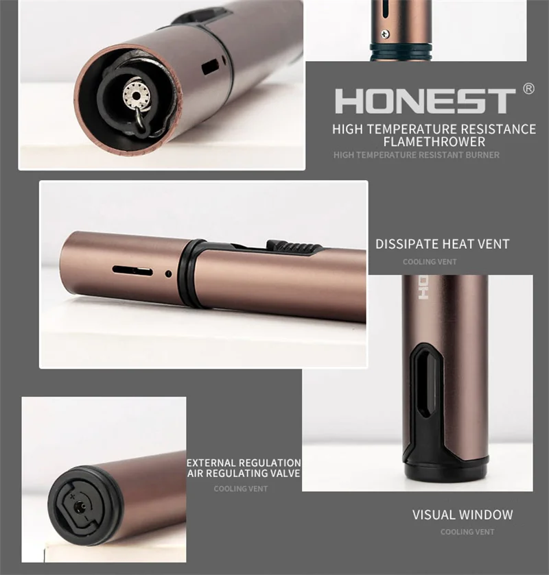 Torch Lighter With Fuel Level Window,6.0in Long Windproof Pen Lighter