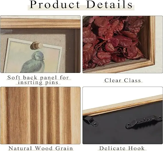 Wholesale New Design Shadow Box Frame 5x10 Shadow Box Display Case with Linen Back