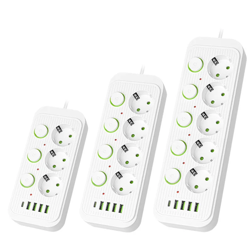 Household multifunctional USB socket with safety door extension cable