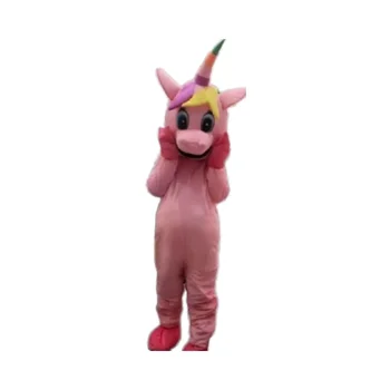 Customized Unisex Pink Unicorn Performance Suit Plush Animal Mascot Set for Party for Christmas Holiday Sale