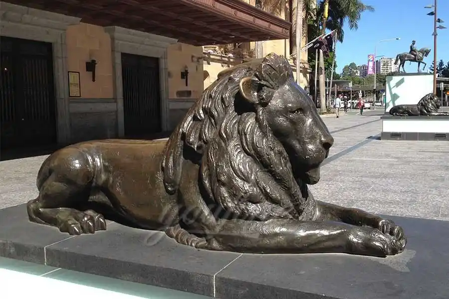 Garden Decorative Antique Iron Life Size Bronze Winged Lion Statue