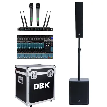 Professional DJ Speaker System 10x3.5 Inch Column Speaker with  15 Inch Powered Active Subwoofer Audio Sound Equipment for Event