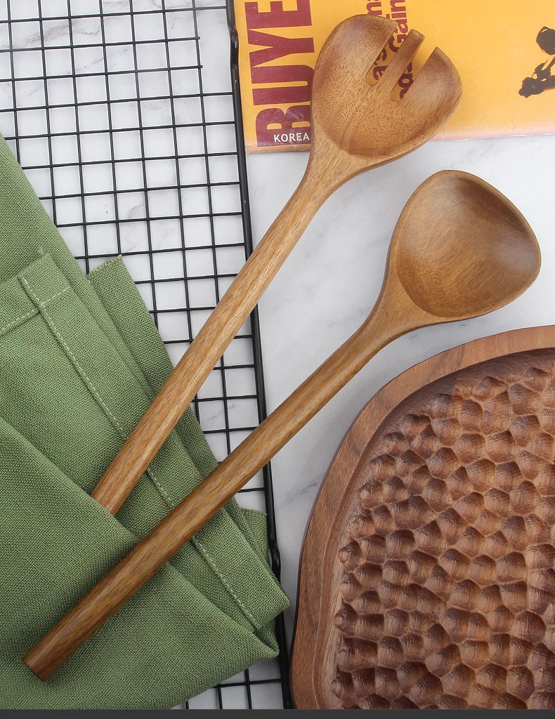 Salad Servers Wooden Julie Woods JWO826 - Better World Arts main image 1