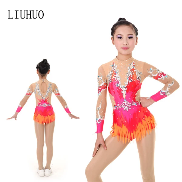 thumbnail image 2 of Kids Girls Fleece Figure Skating Jacket And Pants Set Warm Zip Up Jacket And Fleece Leggings Pants Training Dancing Outfits - 200000532 2 of 12