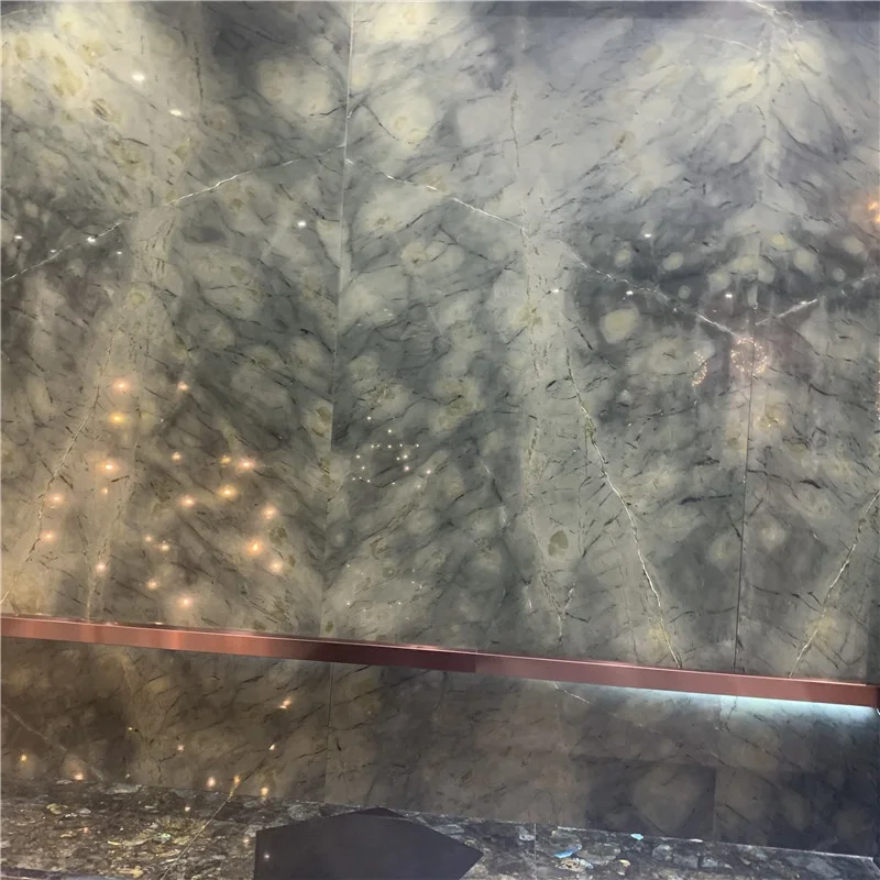 Giá sỉ từ nhà máy: Các tấm đá cẩm thạch Fantasy Green (Xanh Giấc Mộng) để trang trí tường nền và ốp tường trong suốt