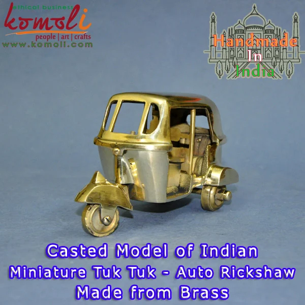 Brass Miniature Auto Rickshaw Home Decoration Model