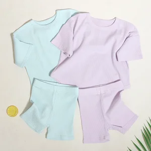 Professional Manufacturer Fashion 100% Cotton T-Shirt and Shorts Custom Summer Newborn Baby Cloth Set