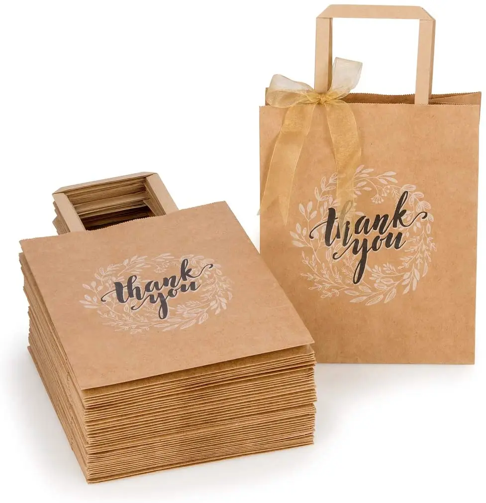Paper Bags with Handles Wedding Party Bag Craft Paper Bags Packaging Bags Shopping Bags Party Bags Shopping Bags for Boutique wuyule 20PCS 15.7*11.8*3.9 Gold Gift Bags 