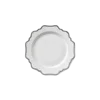 White with Silver Rim 6.5 inch