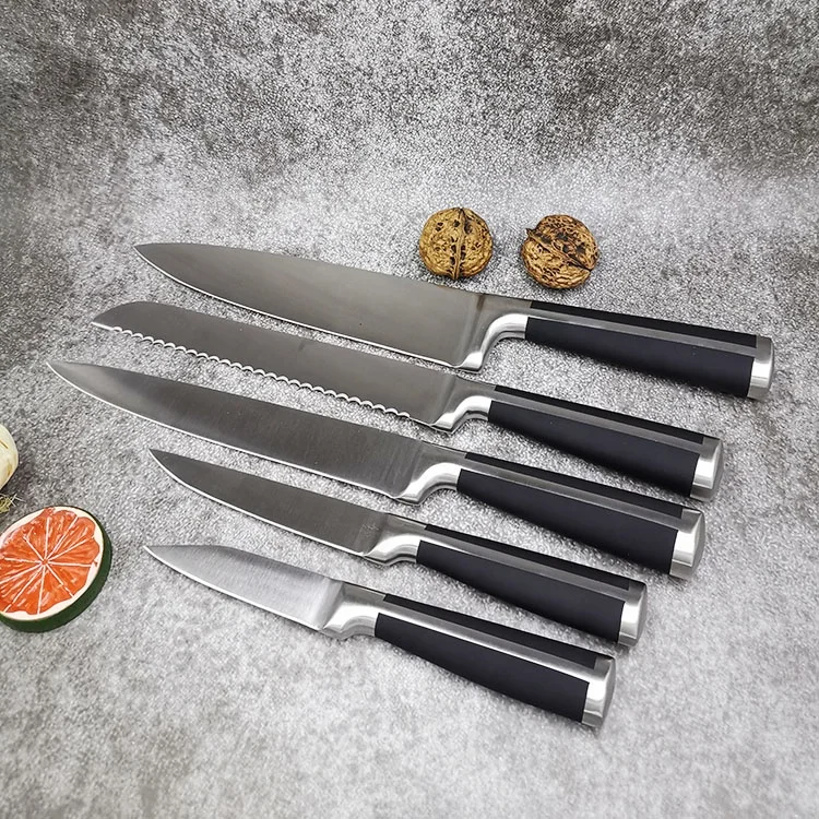 Buy Wholesale China Silver Kitchen Knife Set German Stainless Steel With  Wood Stand 2021 Professional Five-piece & Kitchen Knife at USD 22.8