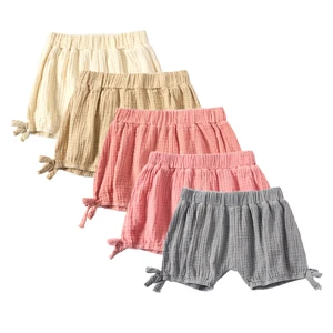 Baby Clothes Wholesale Plant Dye Natural Dye Loose Cute Casual Bloomer Floral Harem Baby Shorts