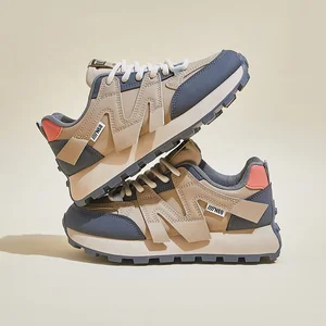 Women's High Top Lace-Up Sneakers Breathable Mesh & PU Upper Retro Running Walking Style Comfort Shoes