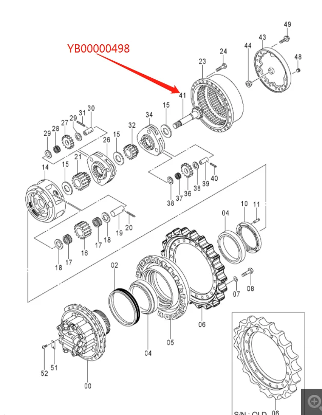 Original Excavator Hydraulic Parts - YB00000498 for ZX360-5B