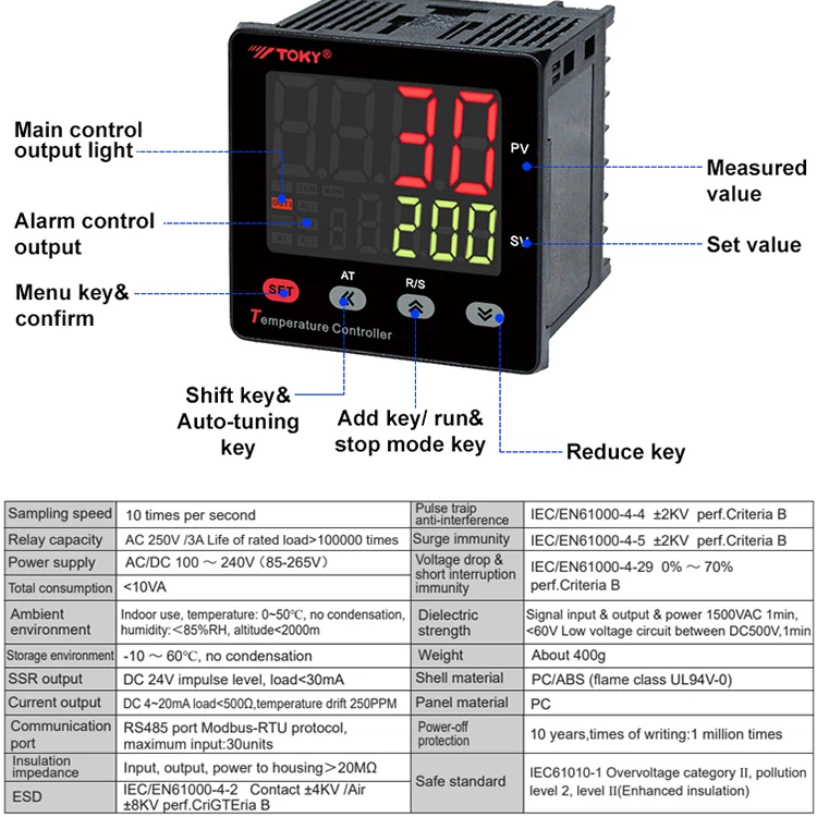 Easy to Operate Industrial PID Auto-tuning Digital Display Thermostat Temperature Controller