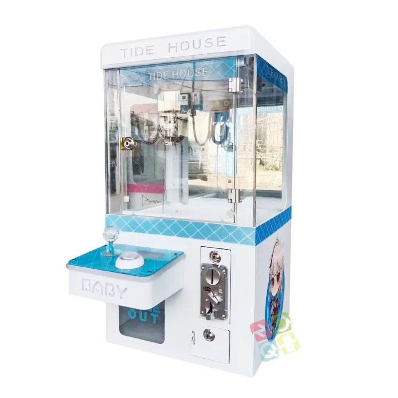 Tide House Coin-Operated Mini Claw Crane Machine Tabletop Doll Prize Vending Machine