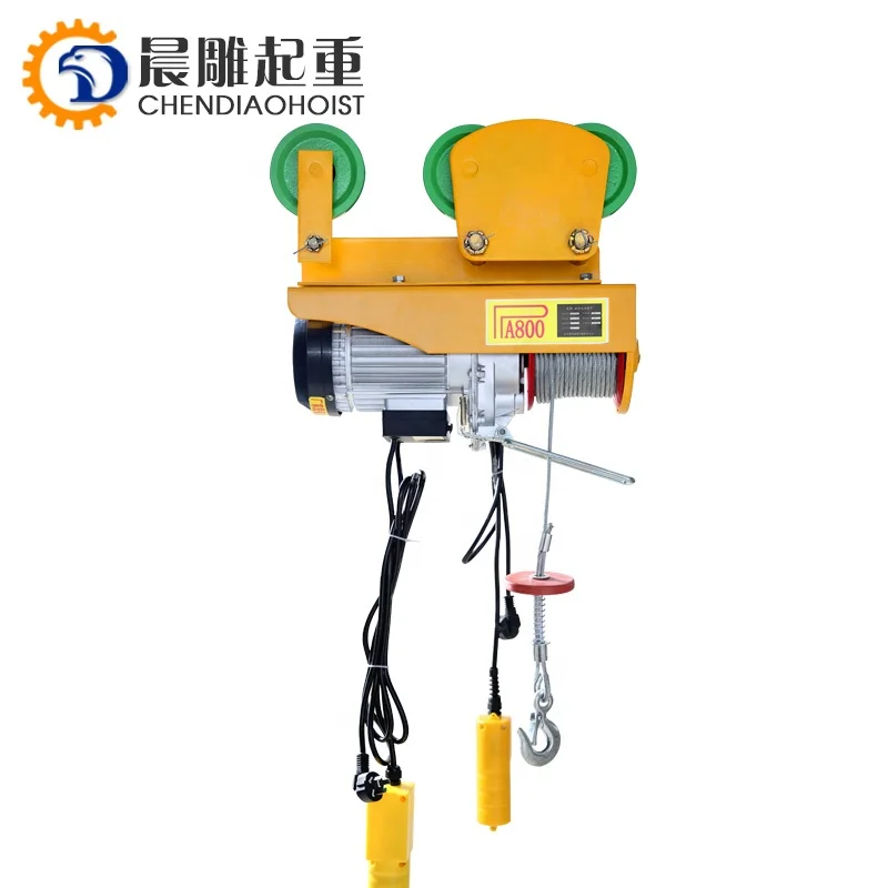 PA Small Mini Micro Wire Rope Electric Hoist with Trolley 200kg 500kg 600kg 800kg 1000kg 1200kg High Quality Customised Provided