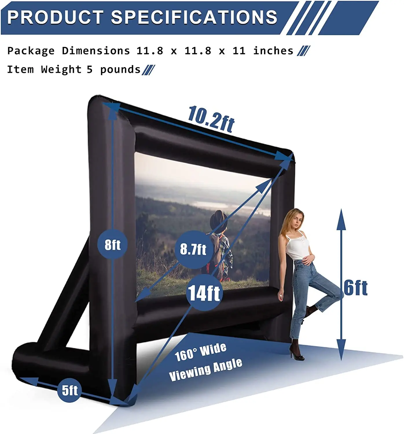 14ft 16ft 20ft 24ft Inflatable Projector Screen Outdoor Inflatable Movie Screen For Backyard
