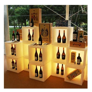 Modern LED Illuminated Bar Liquor Cabinet CB410 Plastic Furniture for Wine Cellar Home Bar Living Room Hotel