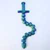 28cm blue green sword whip