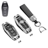 Silver case with long belt keychain