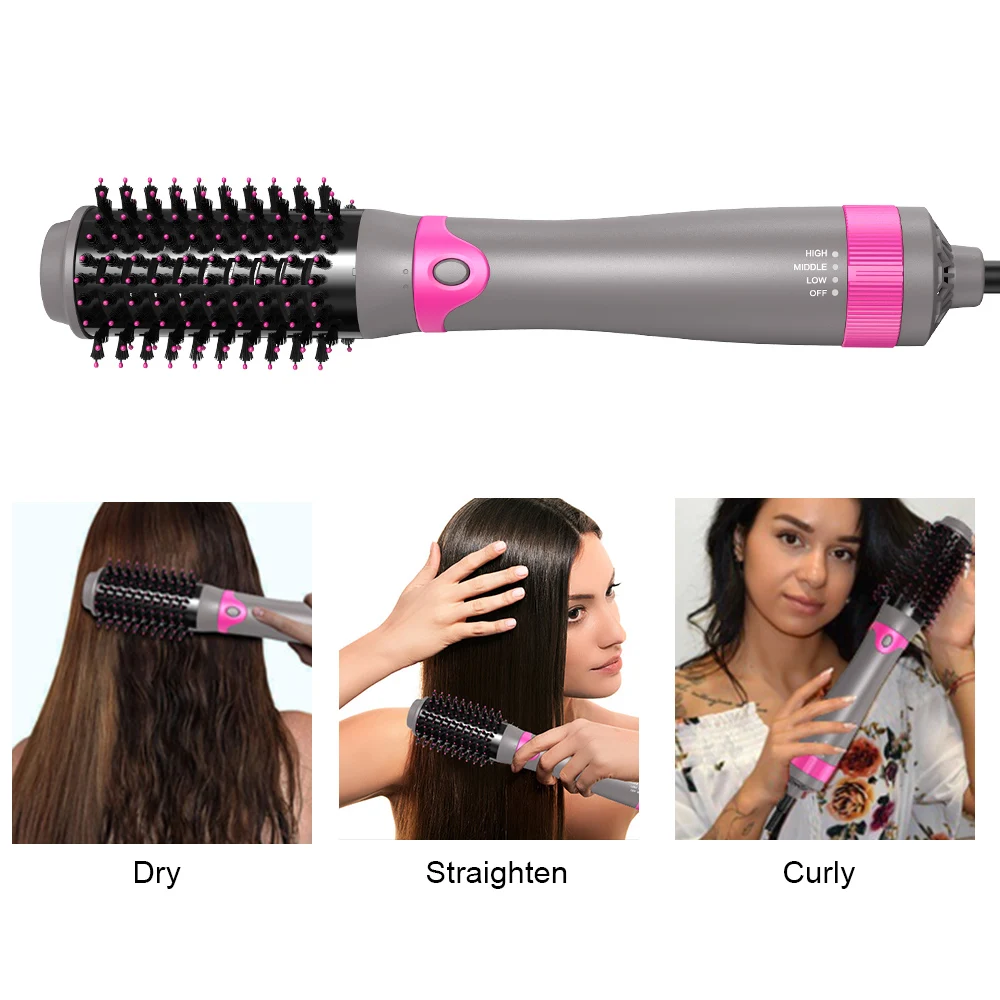 Cepillo secador Hot Air Brush Portable Volumizer Curler with  Interchangeable Brush Heads Negative Ion in Hair Dryer Brush - Main Image