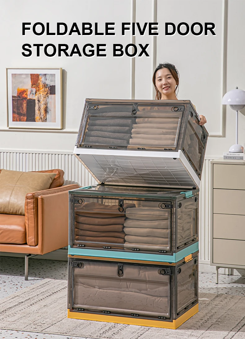 Drop Shipping Stackable Foldable Toy Container Box Plastic Transparent