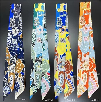 Wholesale High Quality Square Scarf  Fashionable Small Decorated silk Scarf Bag scarfs