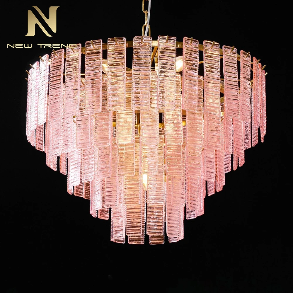 CPL-456 Large Multi-Tiered Murano Glass Chandelier – Luxury Long Suspension Light for Staircase & Foyer