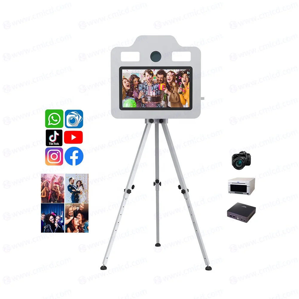 DSLR Photobooth Shell Machine Selfie Station Kiosk DNP HITI Printer Instant Print Touch Screen Monitor Camera Photo Booth Box