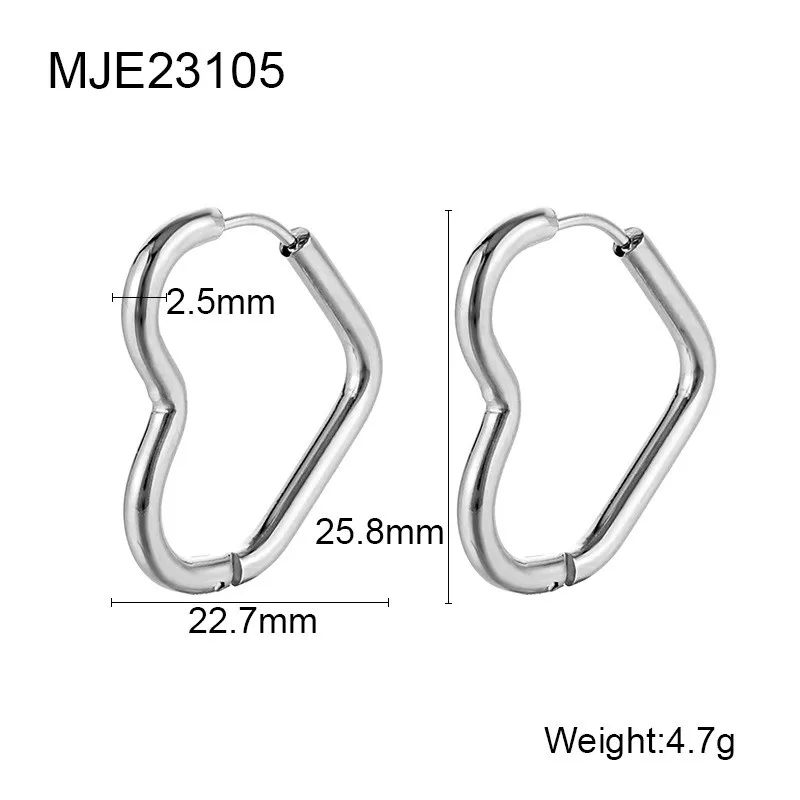 Earring Stud French Stainless Steel 18k Gold Plated Heart Stud Earrings Hollow Screwback Ear