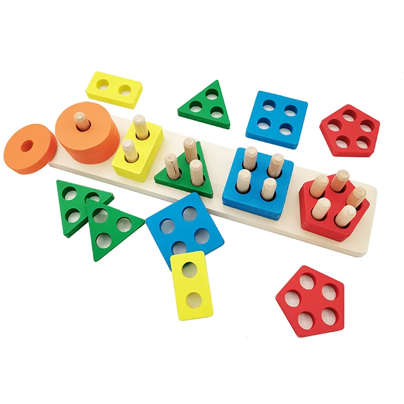 Hot Selling Educational Montessori Wooden Building Block Toys Wood ...