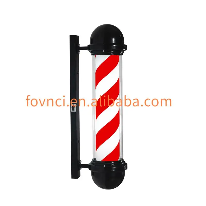 Barber Retro Barbershop Pole Led Light Red White Blue Stripes Outside Illuminating Rotating Hair Salon Barber